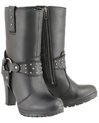 Milwaukee Leather Women's Harness Boots - Round Toe