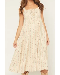 Listicle Floral Wallpaper Print Sleeveless Midi Dress