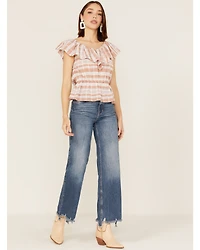Wrangler Retro Women's Southwestern Stripe Off Shoulder Top