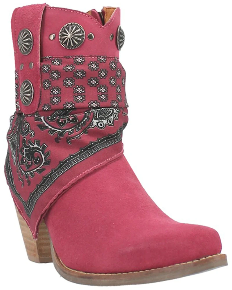 Dingo Women's Suede Bandida Western Booties - Round Toe