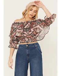 Shyanne Women's Ruffle Off Shoulder Chiffon Top