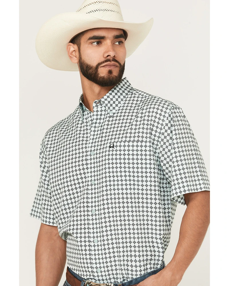 Cinch Men's Geo Print Short Sleeve Button-Down Performance Stretch Western Shirt - Big