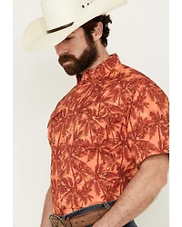Ariat Men's VentTek Outbound Palm tree Print Short Sleeve Button-Down Performance Western Shirt - Tall