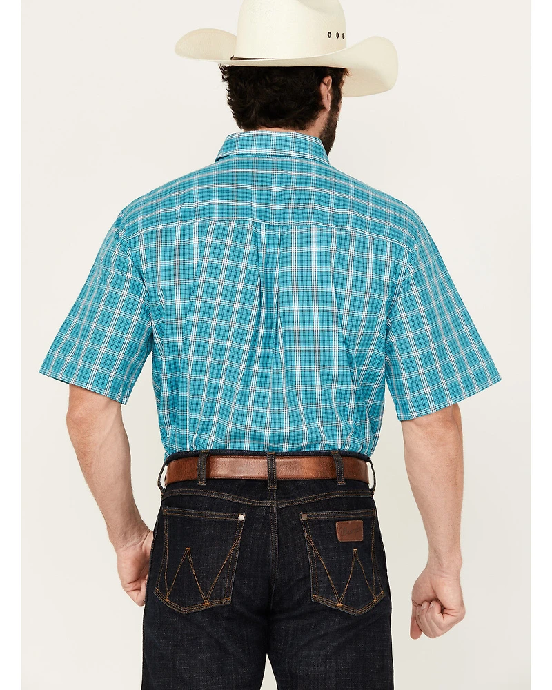 Wrangler Riata Men's Boot Barn Exclusive Assorted Plaid Print Short Sleeve Button-Down Stretch Western Shirt