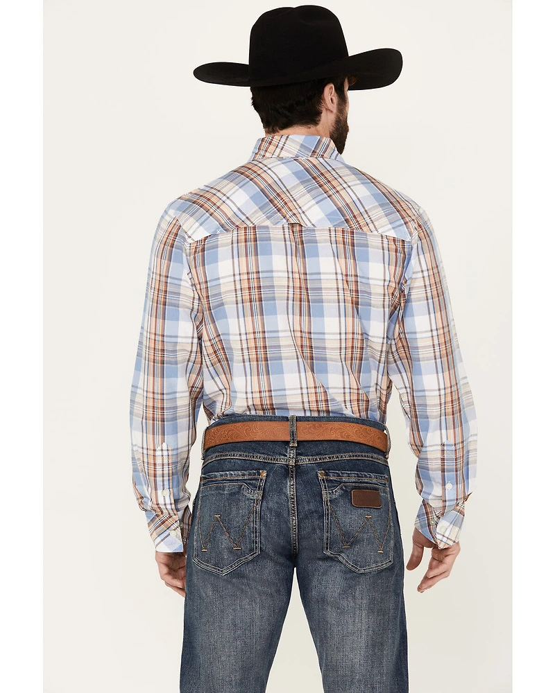 Resistol Men's Hardin Plaid Print Long Sleeve Button Down Western Shirt