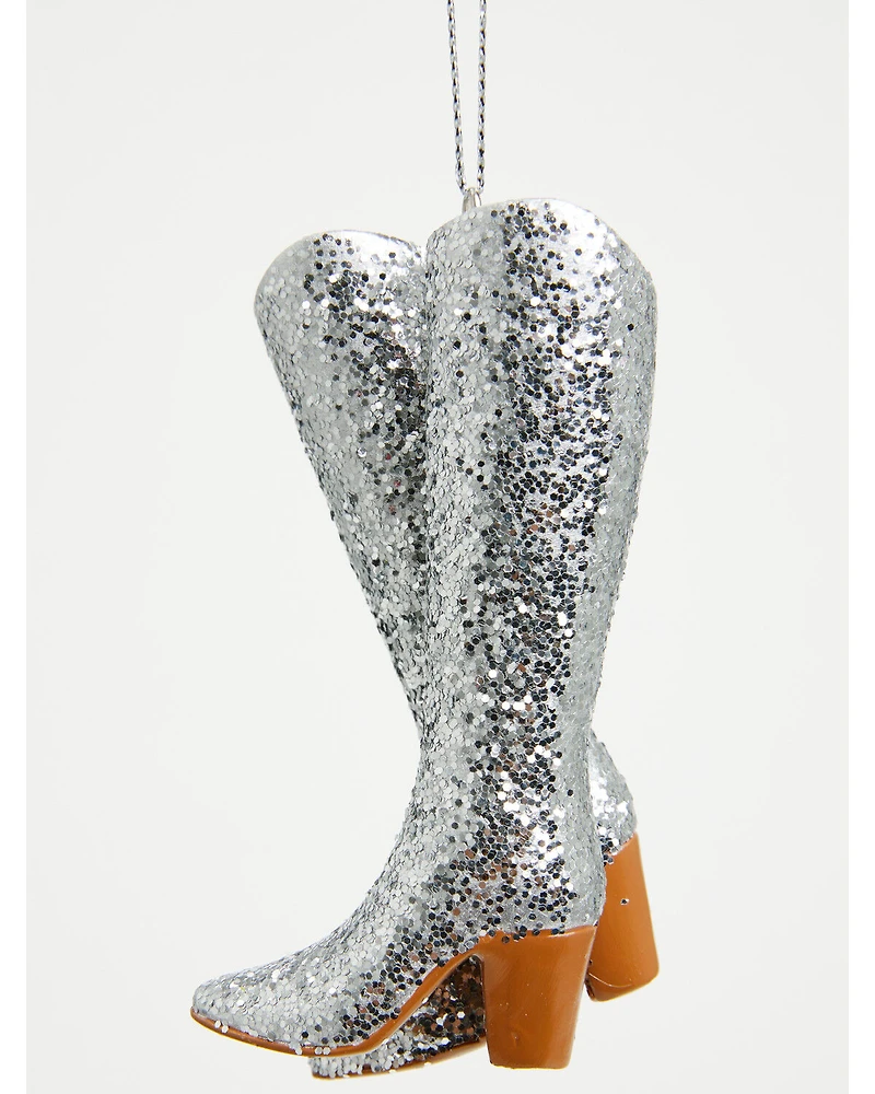 Kurt Adler Glitter Cowboy Boots Ornament