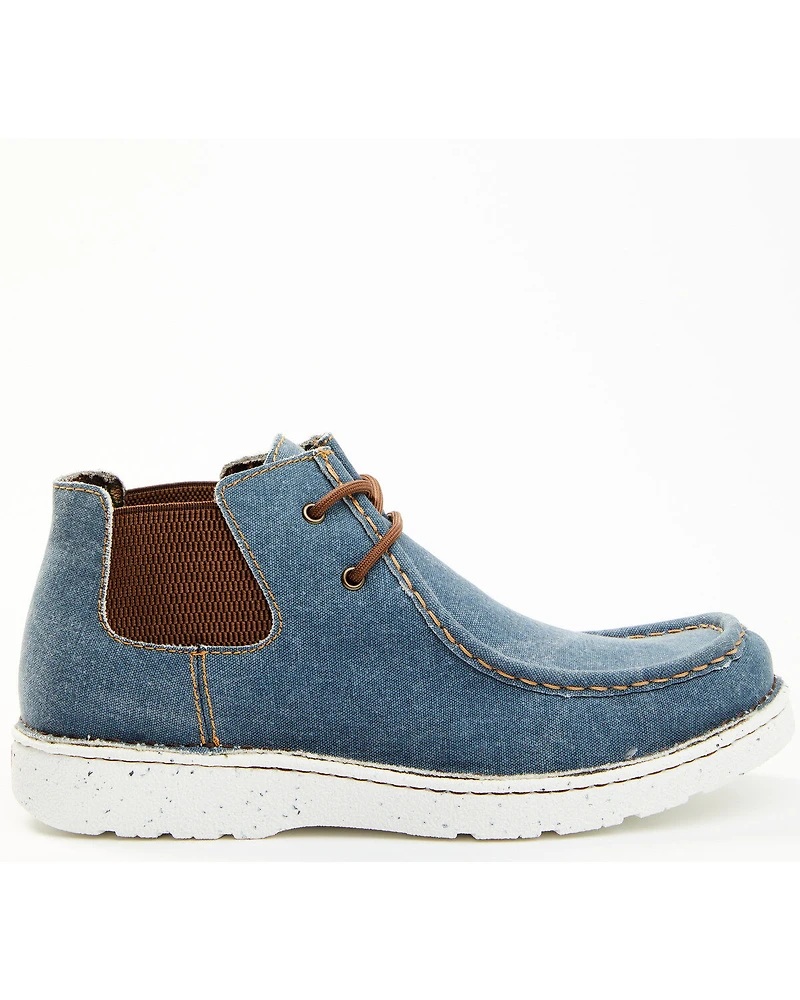 Justin Men's Hazer Denim Casual Hudson Shoes - Moc Toe