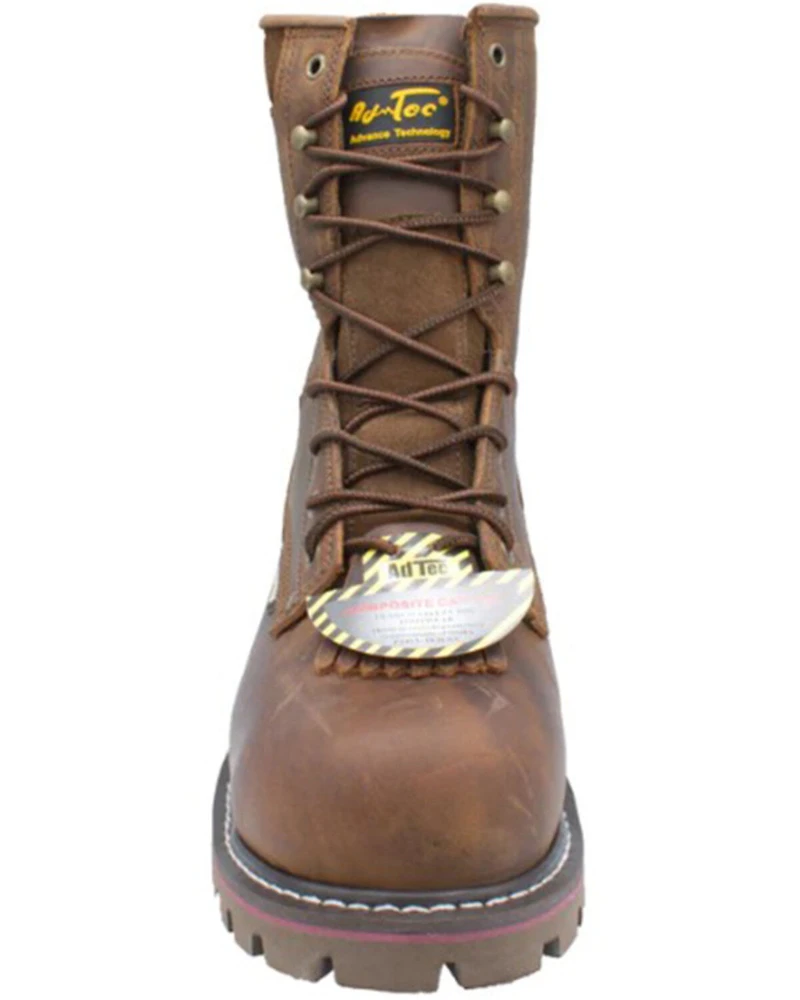 AdTec Men's 9" Waterproof Logger Work Boots - Composite Toe