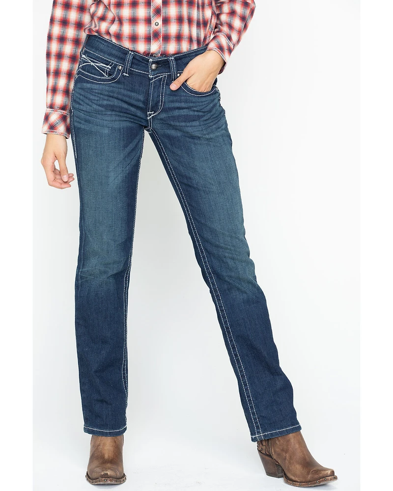 Ariat Women's Mid Rise Icon Stackable Straight Leg Jeans