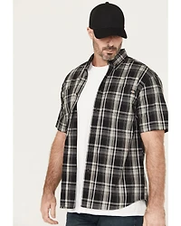 Dickies Men's Flex Plaid Print Short Sleeve Button-Down Work Shirt