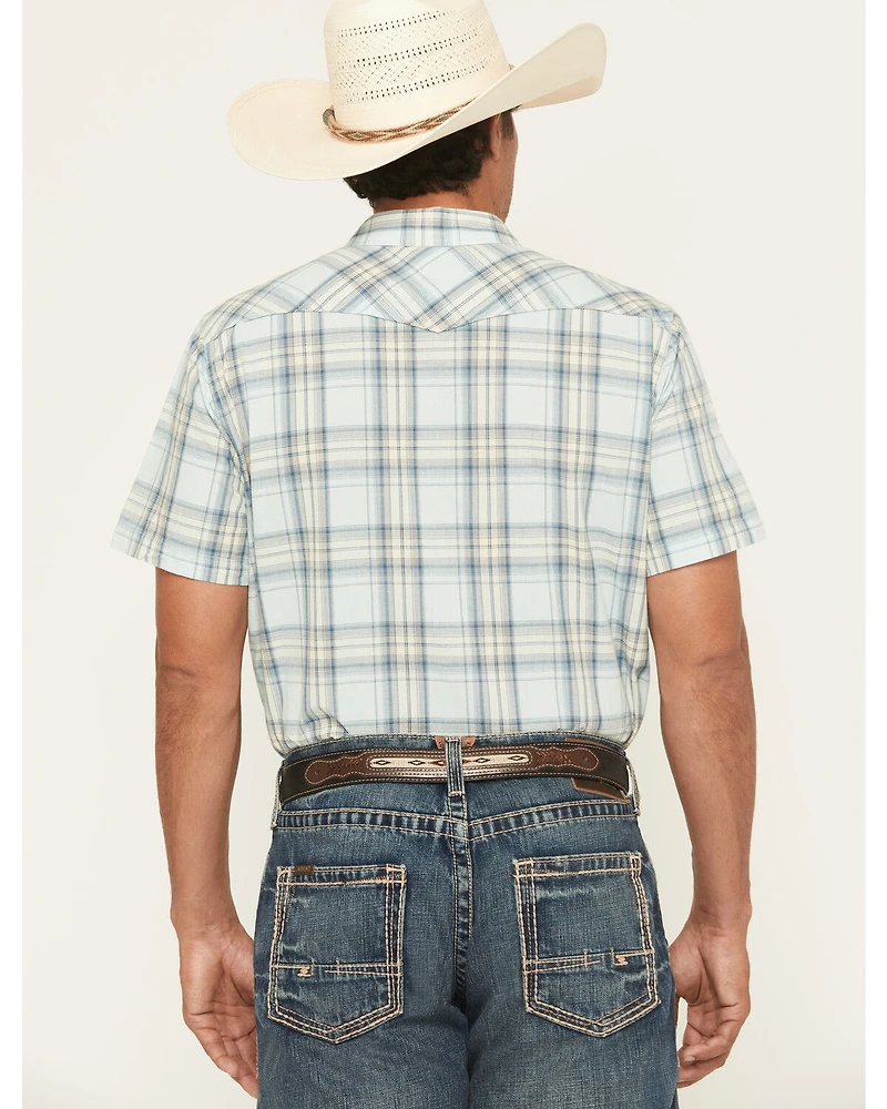 Ariat Men's Hinkle Retro Fit Plaid Print Short Sleeve Snap Western Shirt