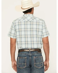 Ariat Men's Hinkle Retro Fit Plaid Print Short Sleeve Snap Western Shirt