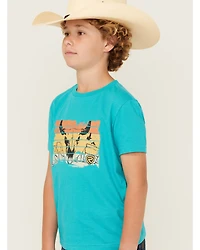 Rock & Roll Denim Boys' Steerhead Short Sleeve Graphic T-Shirt