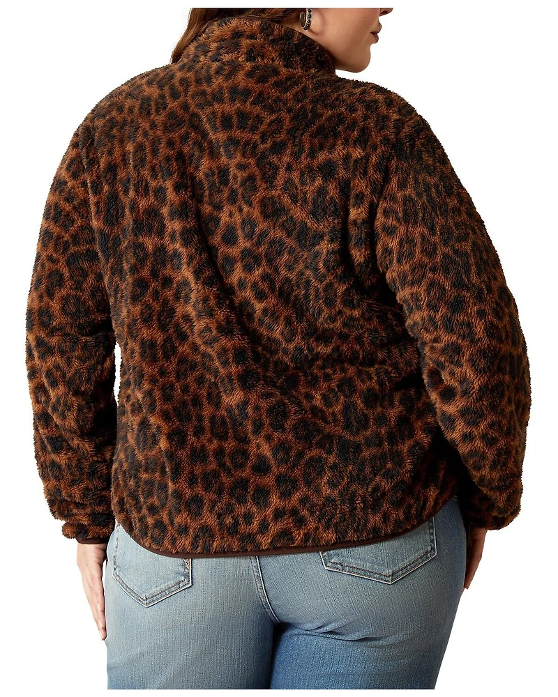 Ariat Women's Berber Leopard Print Sherpa Pullover - Plus