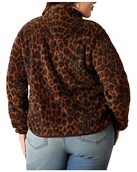 Ariat Women's Berber Leopard Print Sherpa Pullover - Plus