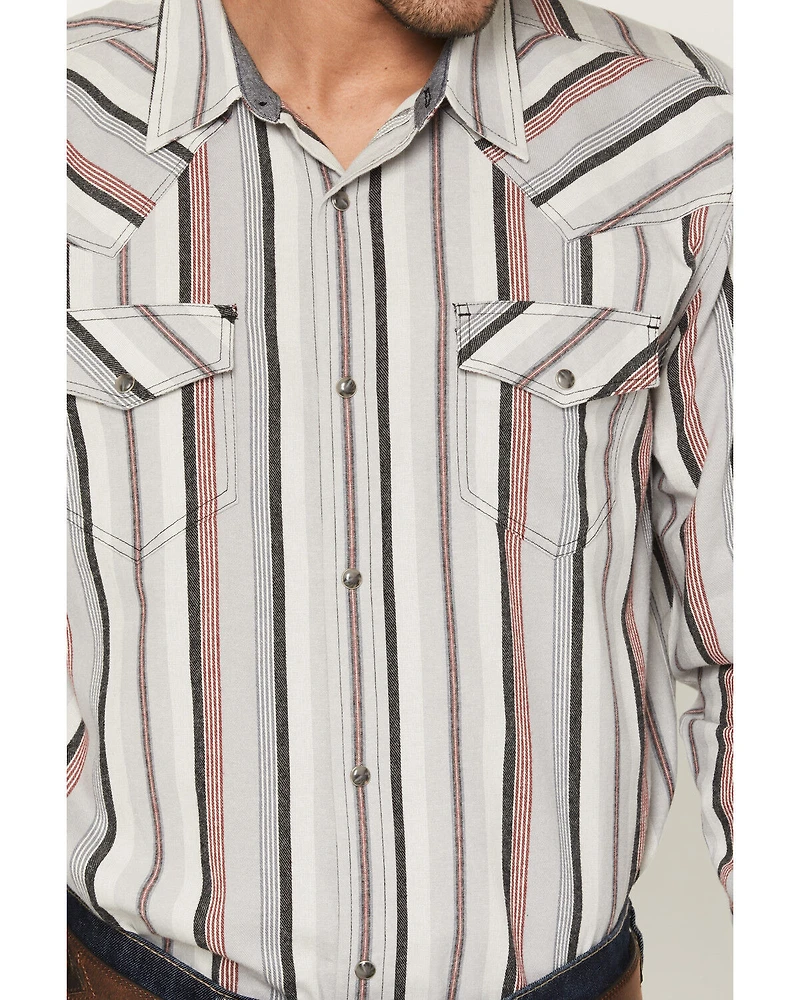 Cody James Men's Saddle Ridge Striped Print Long Sleeve Snap Western Shirt