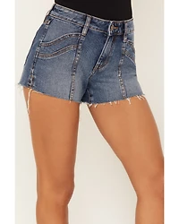 Shyanne Women's Dark Wash Mid Rise Rigid Denim Shorts
