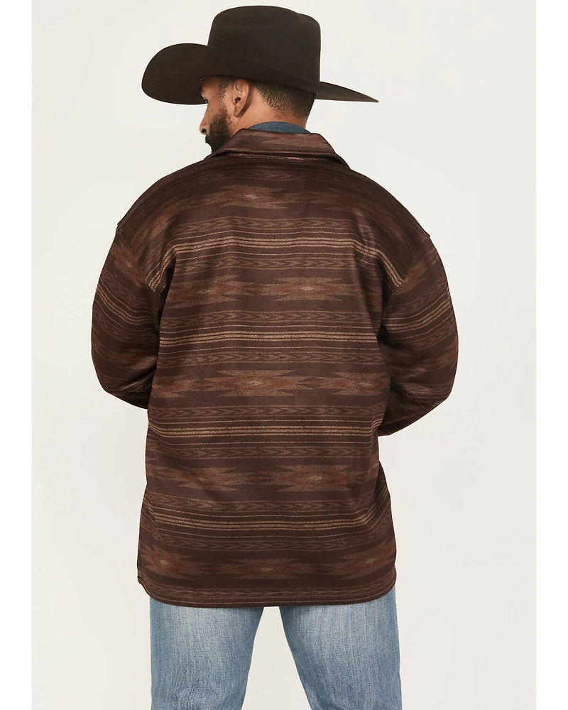 Ariat Men's Caldwell Southwestern Serape Stripe Print Long Sleeve Button-Down Shirt Jacket