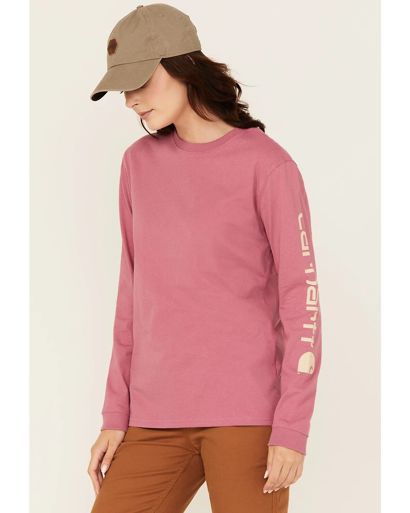 Carhartt Women's Loose Fit Heavyweight Long Sleeve Logo Graphic Work T-Shirt