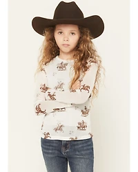 Cowgirl Hardware Girls' Desert Bronc Long Sleeve Mesh Top