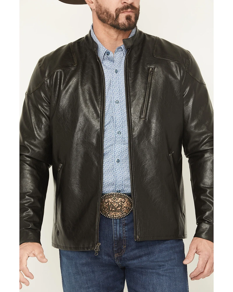 Moonshine Spirit Men's Faux Leather Moto Jacket