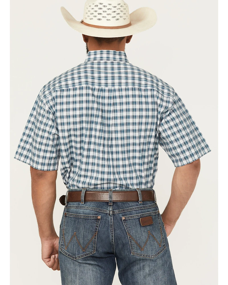 Cinch Men's Plaid Print Short Sleeve Button-Down Western Shirt