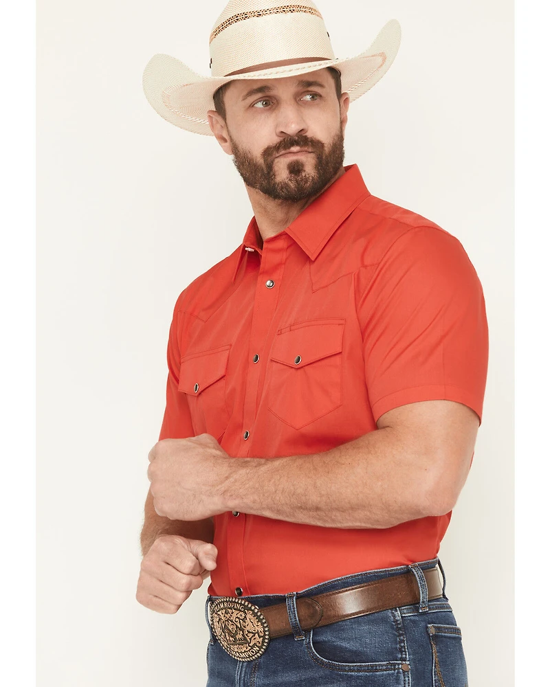 Gibson Trading Co Men's Solid Short Sleeve Snap Stretch Western Shirt