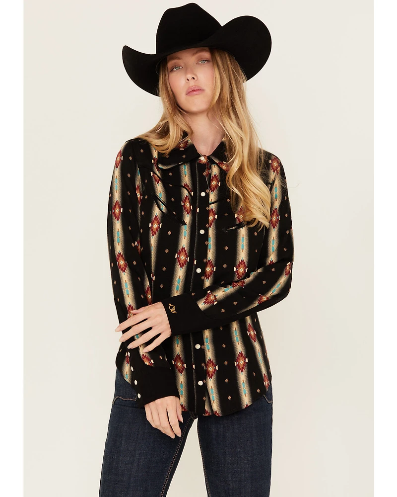 Wrangler X Lainey Wilson Women's Southwestern Print Long Sleeve Snap Western Shirt