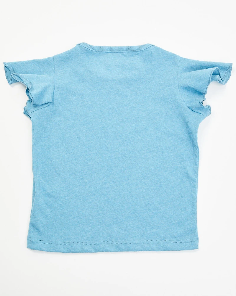 Shyanne Toddler Girls' Peace Love Cowgirls Flutter Sleeve Graphic Tee