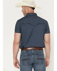 RANK 45® Men's Wind River Geo Print Short Sleeve Snap Performance Western Shirt