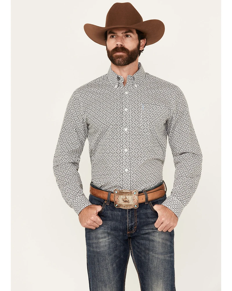 Cinch Men's Geo Print Long Sleeve Button-Down Western Shirt