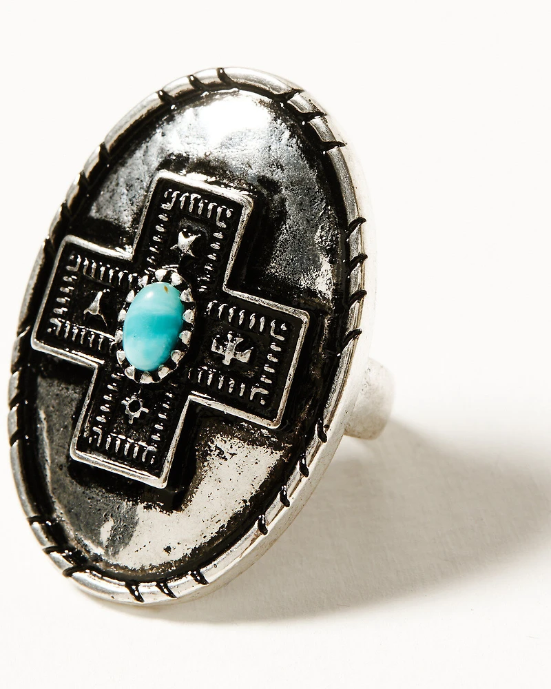 Shyanne Women's Southwestern Antique Cross Statement Ring