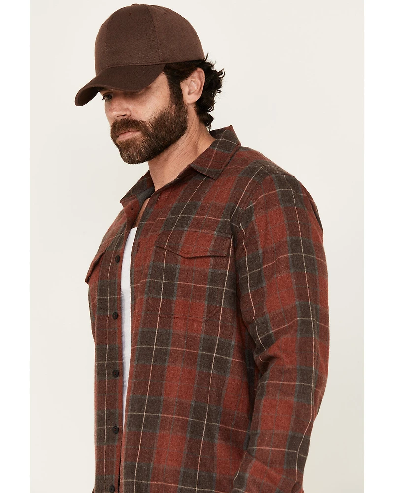 Brothers and Sons Men's Bronson Plaid Print Long Sleeve Button-Down Flannel Shirt