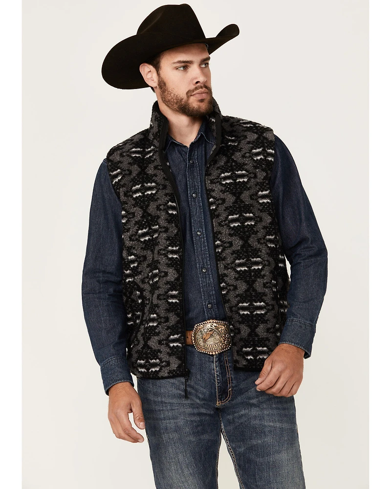 Rock & Roll Denim Men's Southwestern Print Berber Vest