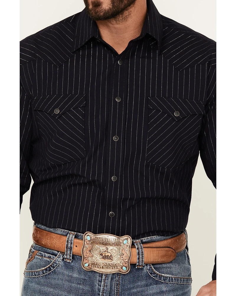 Rough Stock by Panhandle Men's Striped Long Sleeve Snap Western Shirt
