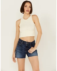 Fornia Women's Floral High Neck Cropped Top