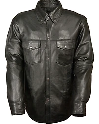 Milwaukee Leather Men's Black Lightweight Leather Shirt - Big & Tall