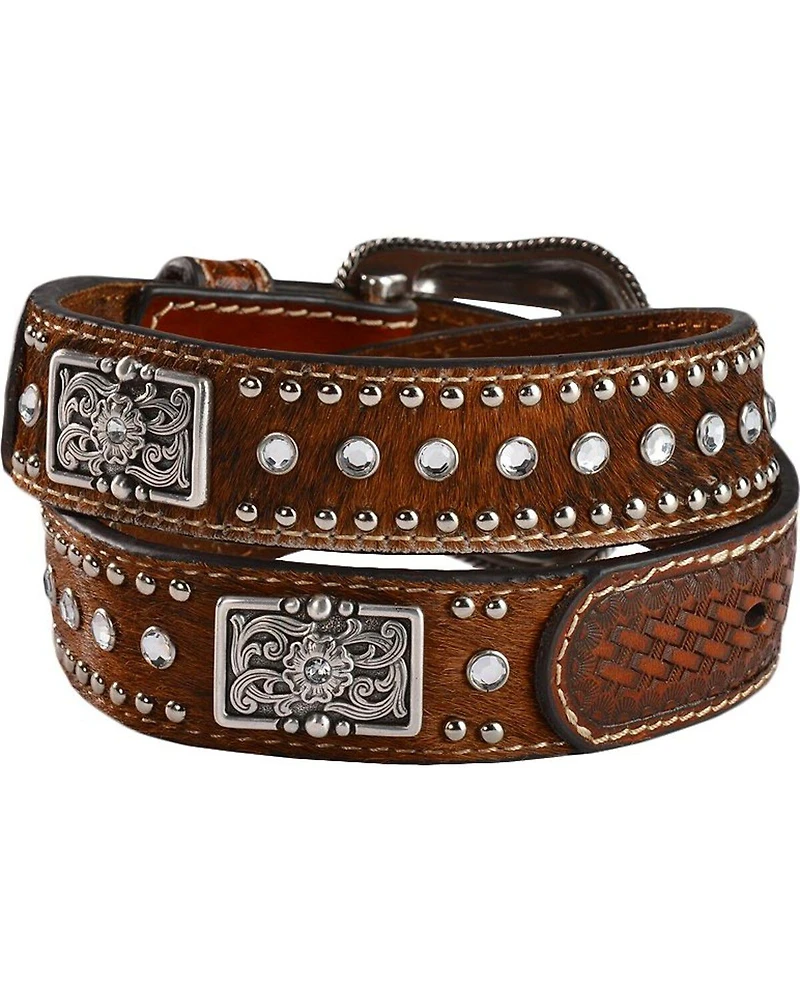 Nocona Boys' Brindle Hair Rhinestone Belt