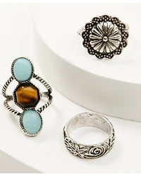 Shyanne Women's Juniper Sky Multi Gem Ring Set - 5 Piece