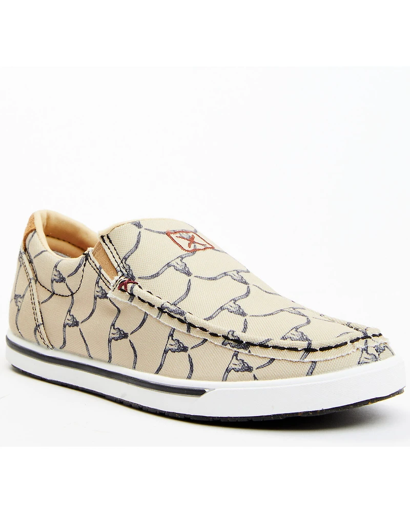 Twisted X Women's Steerhead Skull Print Slip-On Casual Shoe - Moc Toe
