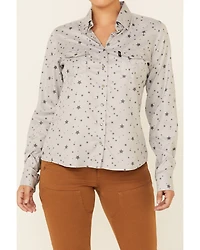 Hooey Women's Star Print Habitat Sol Lightweight Long Sleeve Pearl Snap Western Core Shirt