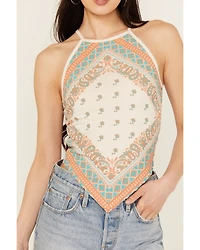 Rock & Roll Denim Women's Bandana Print Sleeveless Tank