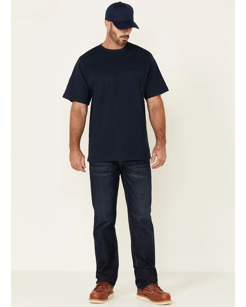 Hawx Men's Solid Navy Forge Short Sleeve Work Pocket T-Shirt - Big