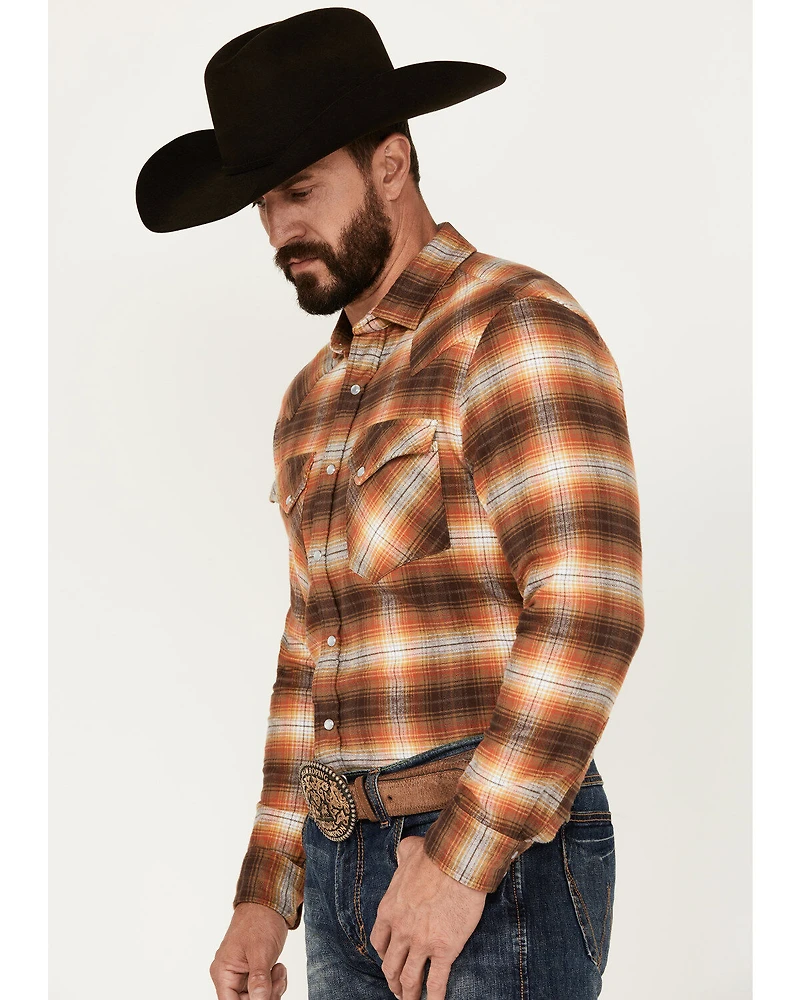 Pendleton Men's Wyatt Plaid Print Long Sleeve Pearl Snap Western Shirt