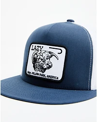 Lazy J Ranch Men's Willow Blue & White Large Patch Mesh-Back Ball Cap