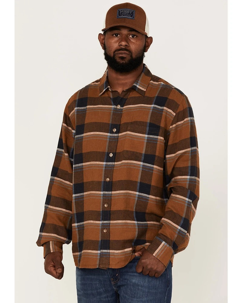 Pendleton Men's Linen Large Plaid Long Sleeve Button Down Western Shirt