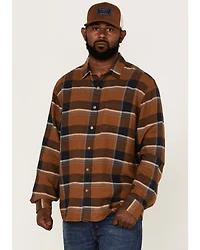 Pendleton Men's Linen Large Plaid Long Sleeve Button Down Western Shirt