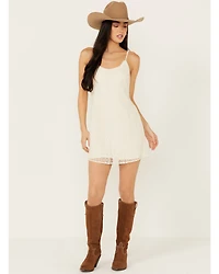 Shyanne Women's Nylon Lace Mini Slip Dress