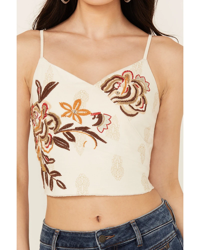 Idyllwind Women's Jessamine Embroidered Beaded Crop Top