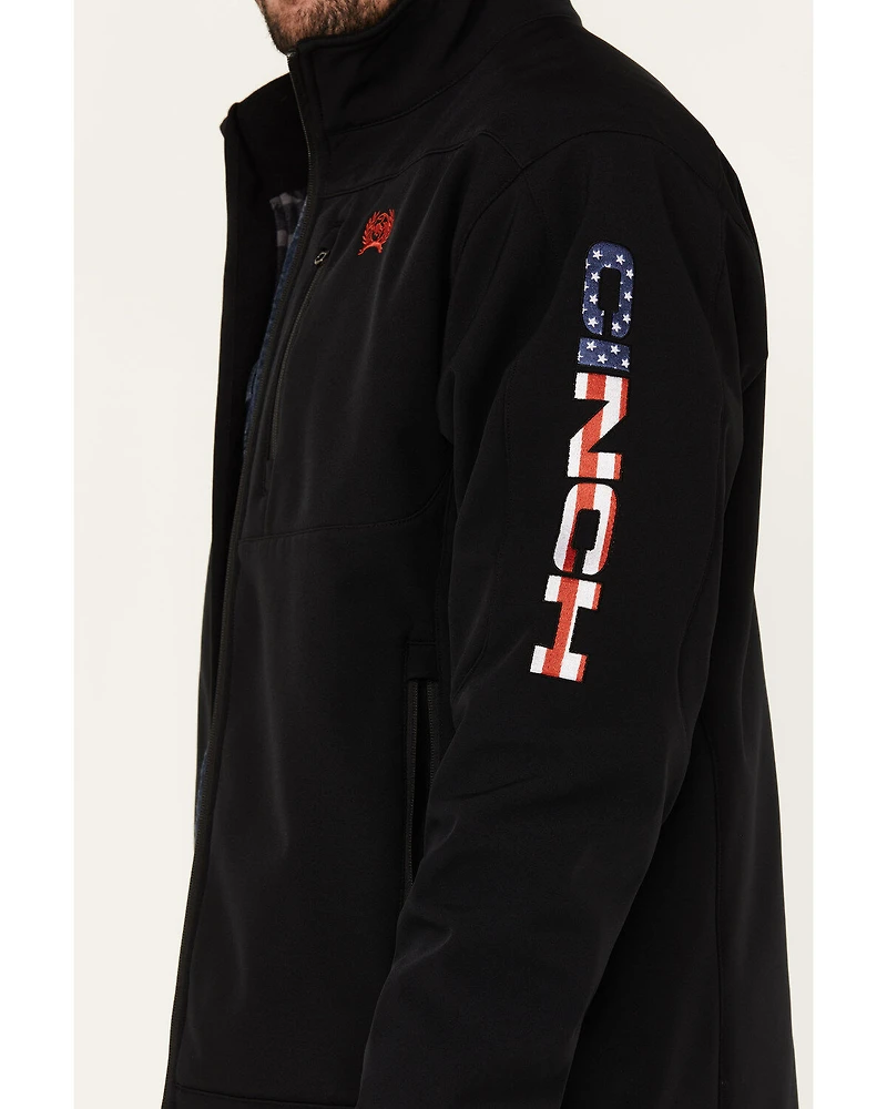 Cinch Men's Solid USA Logo Bonded Softshell Jacket